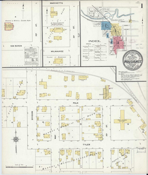 Wausaukee Wisconsin 1911 - Fire Insurance Index - Old Map Reprint