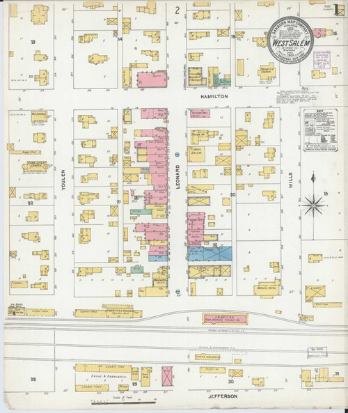 West Salem Wisconsin 1904 - Fire Insurance Index - Old Map Reprint