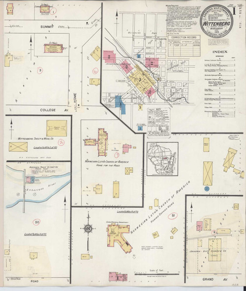 Wittenberg Wisconsin 1939 - Fire Insurance Index - Old Map Reprint