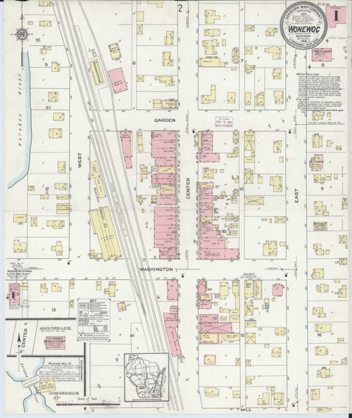 Wonewoc Wisconsin 1914 - Fire Insurance Index - Old Map Reprint