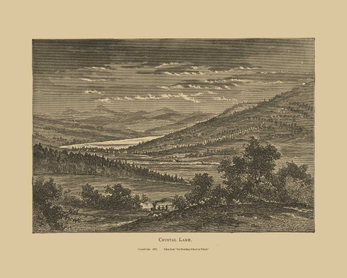 Crystal Lake, Vermont 1839 - Boarding School on Wheels Landscape View Reprint