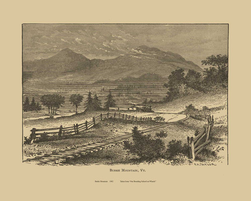 Burke Mountain, Vermont 1839 - Boarding School on Wheels Landscape View Reprint
