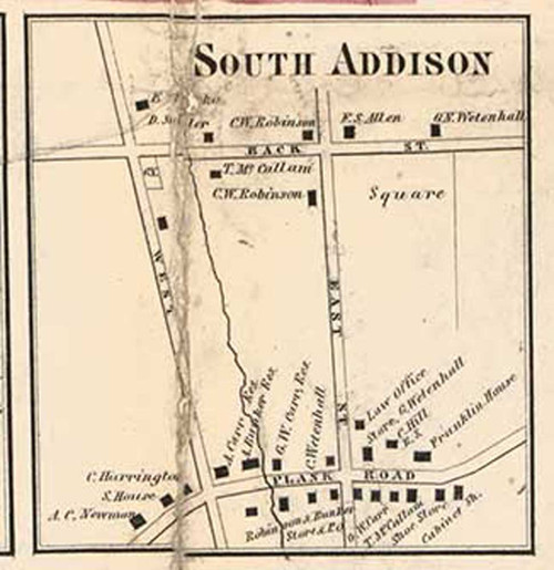 South Addison, Addison, New York 1857 Old Town Map Custom Print - Steuben Co.