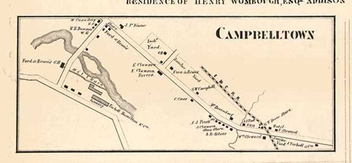 Campbelltown, Campbell, New York 1857 Old Town Map Custom Print - Steuben Co.
