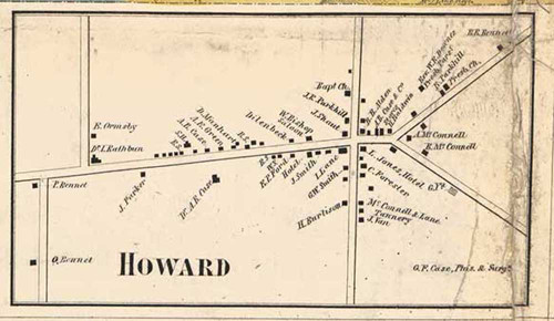 Howard Village, Howard, New York 1857 Old Town Map Custom Print - Steuben Co.