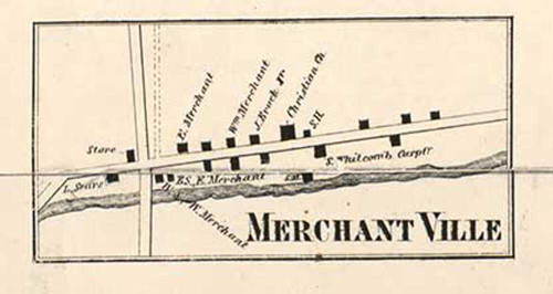 Merchantville, Thurston, New York 1857 Old Town Map Custom Print - Steuben Co.