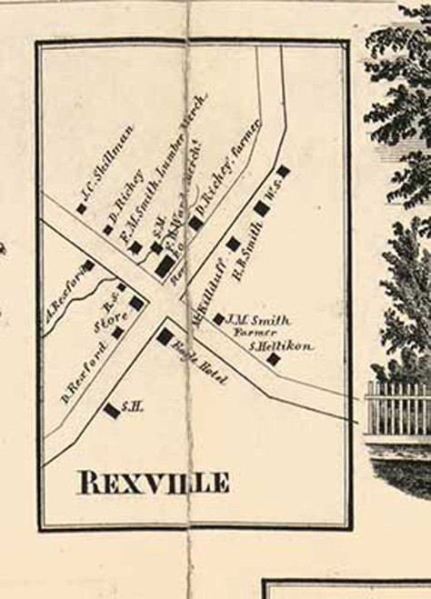 Rexville, West Union, New York 1857 Old Town Map Custom Print - Steuben Co.