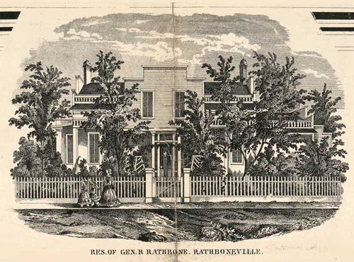 Residence of Gen. R. Rathbone, Rathbone, New York 1857 Old Town Map Custom Print - Steuben Co.