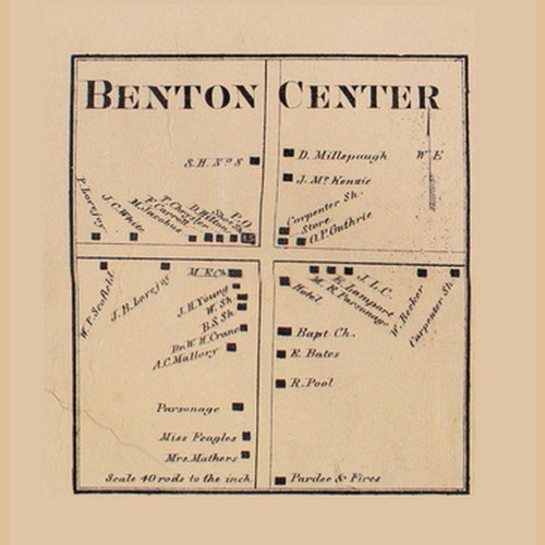Benton Center, New York 1865 Old Town Map Custom Print - Town of Benton, Yates Co.