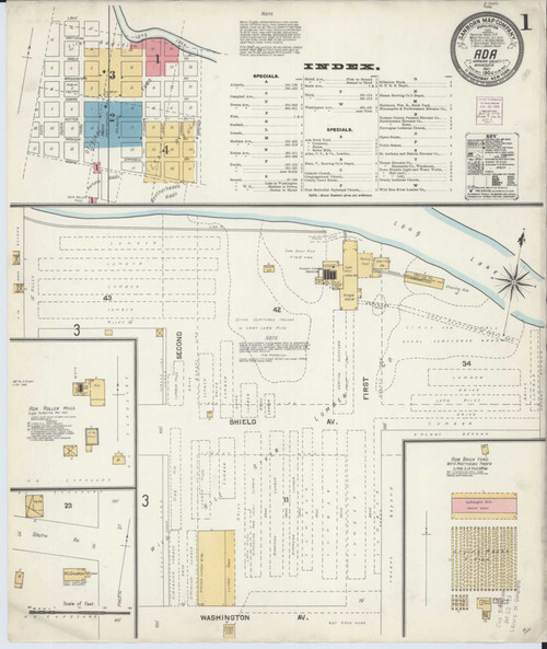 Ada Minnesota 1904 - Fire Insurance Index - Old Map Reprint