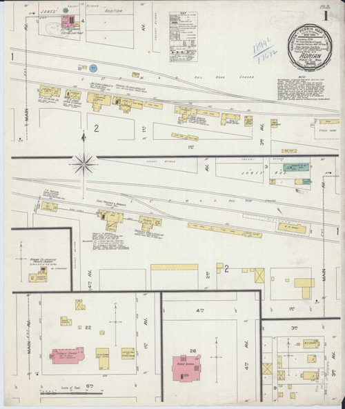 Adrian Minnesota 1899 - Fire Insurance Index - Old Map Reprint