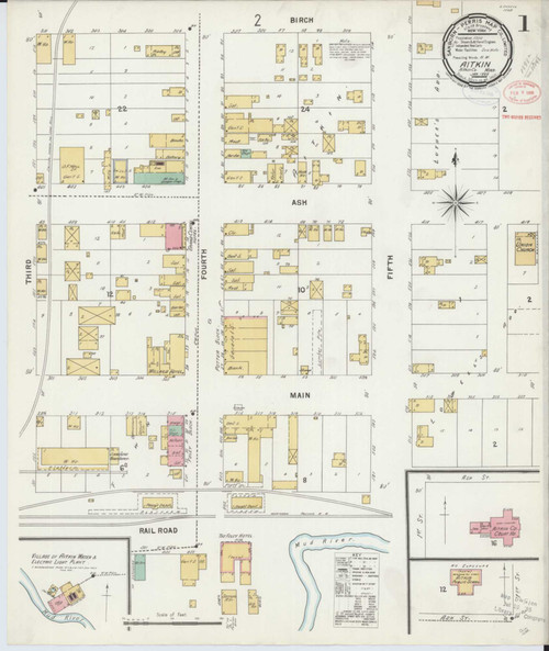 Aitkin Minnesota 1898 - Fire Insurance Index - Old Map Reprint