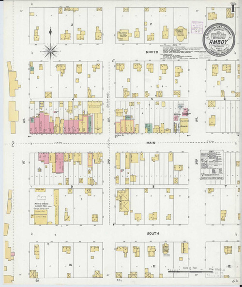Amboy Minnesota 1905 - Fire Insurance Index - Old Map Reprint