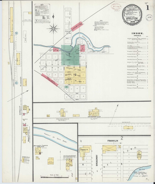 Appleton Minnesota 1899 - Fire Insurance Index - Old Map Reprint