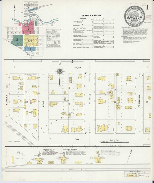 Appleton Minnesota 1909 - Fire Insurance Index - Old Map Reprint