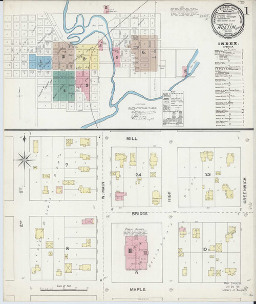 Austin Minnesota 1892 - Fire Insurance Index - Old Map Reprint