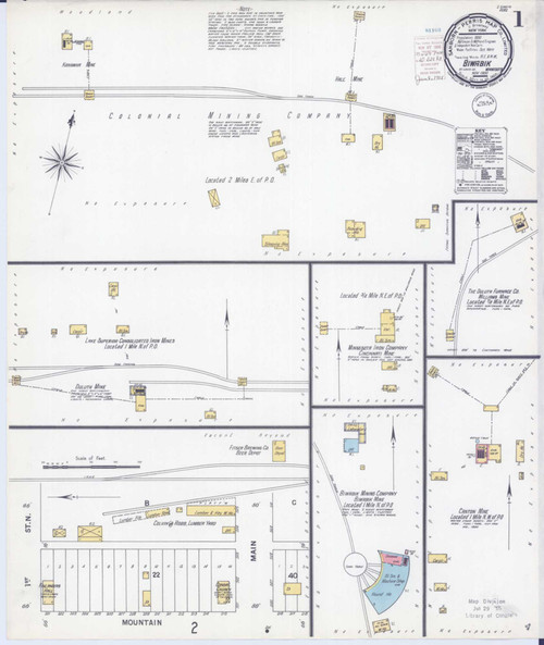 Biwabik Minnesota 1900 - Fire Insurance Index - Old Map Reprint