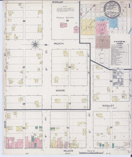 Blue Earth Minnesota 1891 - Fire Insurance Index - Old Map Reprint