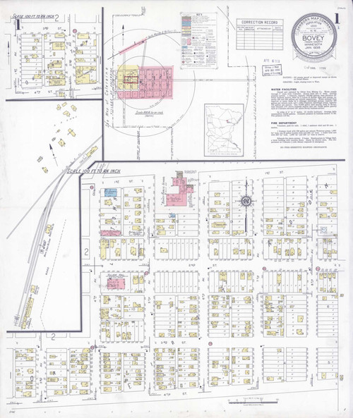 Bovey Minnesota 1938 - Fire Insurance Index - Old Map Reprint