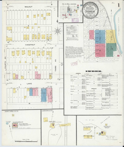 Chisholm Minnesota 1909 - Fire Insurance Index - Old Map Reprint