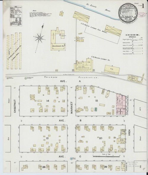 Cloquet Minnesota 1888 - Fire Insurance Index - Old Map Reprint