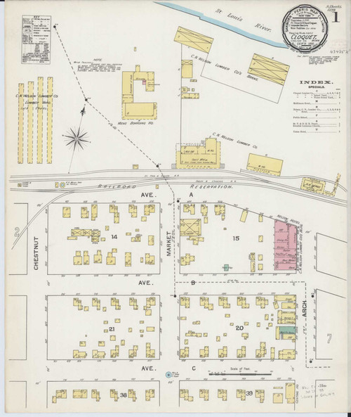 Cloquet Minnesota 1892 - Fire Insurance Index - Old Map Reprint