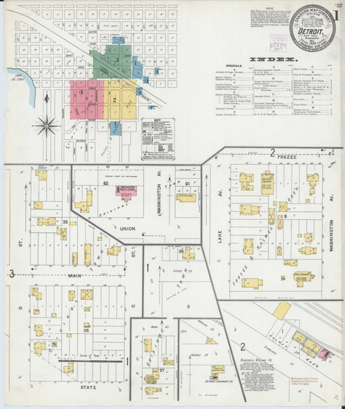 Detroit Lakes Minnesota 1904 - Fire Insurance Index - Old Map Reprint