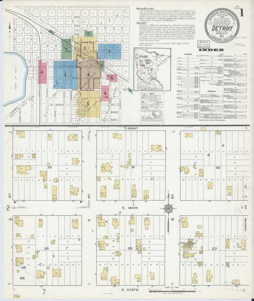 Detroit Lakes Minnesota 1917 - Fire Insurance Index - Old Map Reprint