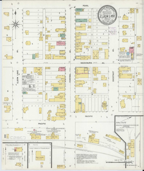 Elbow Lake Minnesota 1903 - Fire Insurance Index - Old Map Reprint