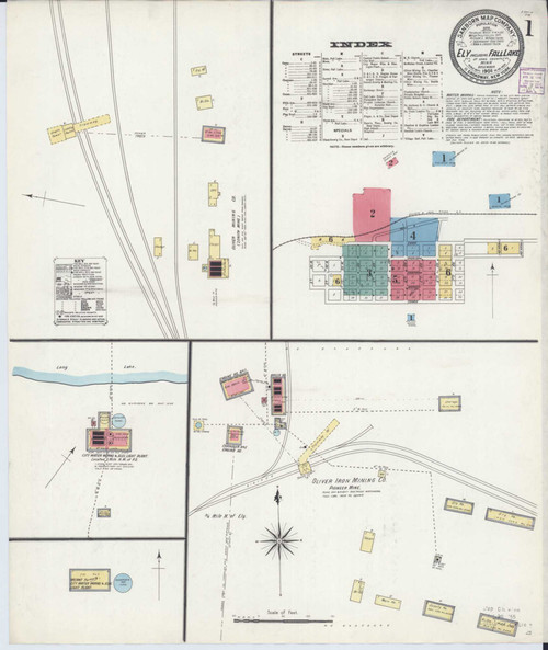 Ely Minnesota 1906 - Fire Insurance Index - Old Map Reprint