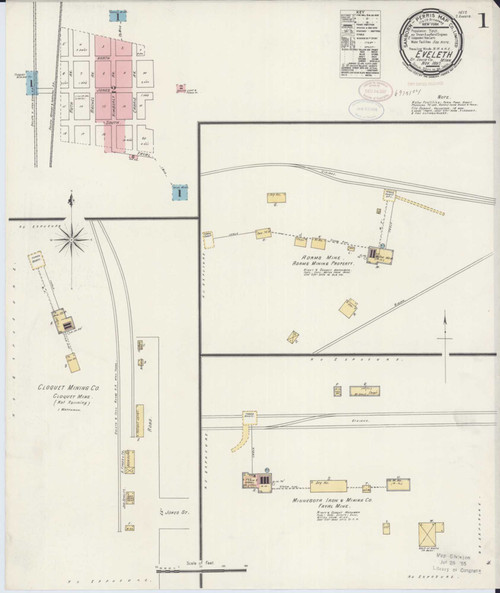 Eveleth Minnesota 1897 - Fire Insurance Index - Old Map Reprint