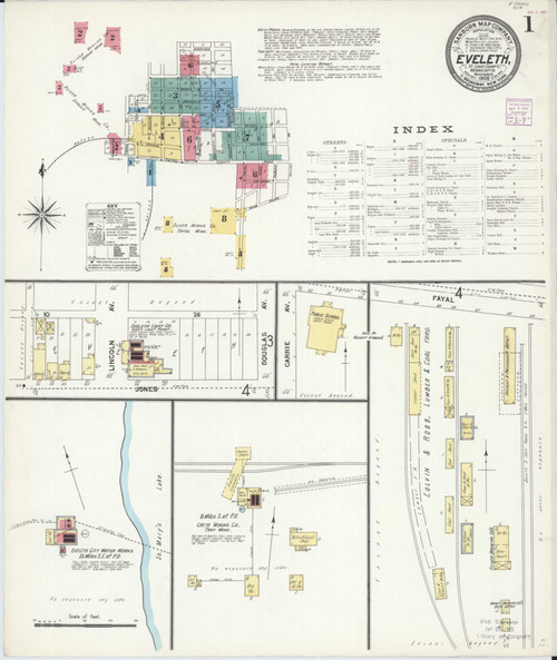Eveleth Minnesota 1906 - Fire Insurance Index - Old Map Reprint