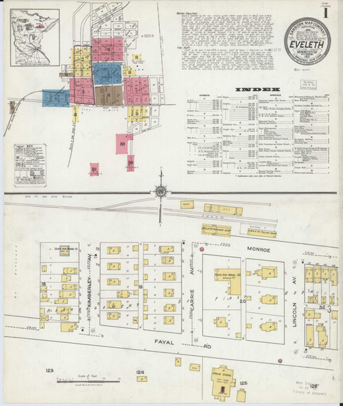 Eveleth Minnesota 1921 - Fire Insurance Index - Old Map Reprint