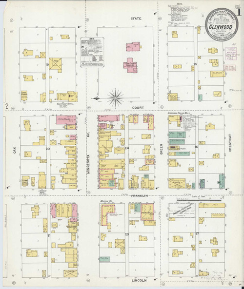 Glenwood Minnesota 1903 - Fire Insurance Index - Old Map Reprint