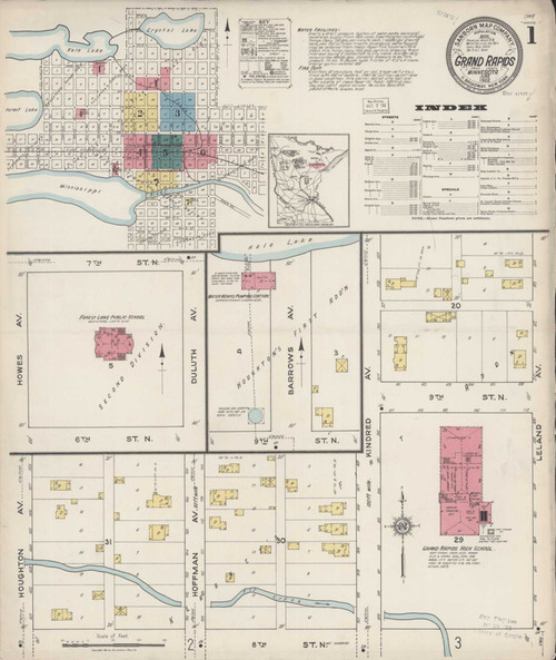 Grand Rapids Minnesota 1922 - Fire Insurance Index - Old Map Reprint