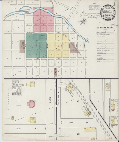 Hutchinson Minnesota 1893 - Fire Insurance Index - Old Map Reprint