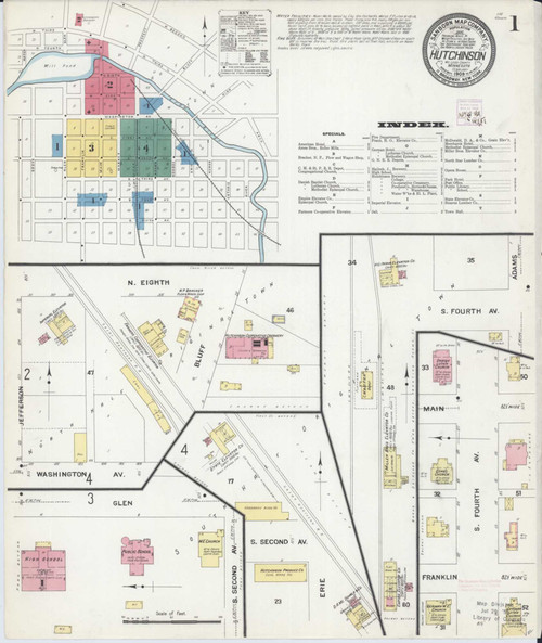 Hutchinson Minnesota 1909 - Fire Insurance Index - Old Map Reprint