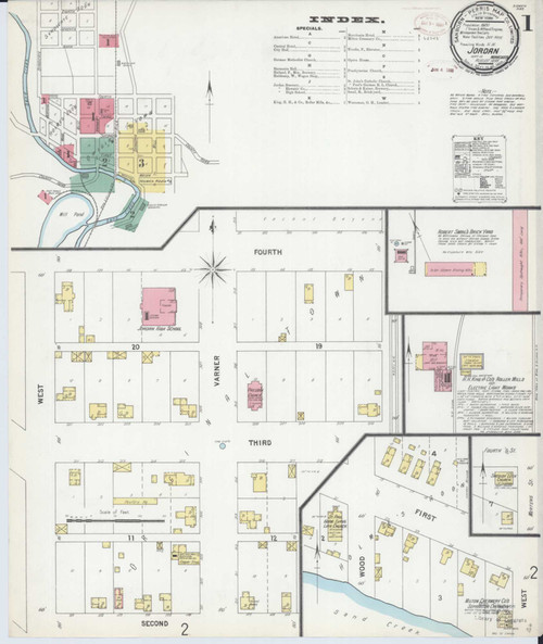 Jordan Minnesota 1899 - Fire Insurance Index - Old Map Reprint