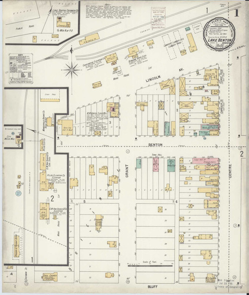 Lake Benton Minnesota 1900 - Fire Insurance Index - Old Map Reprint