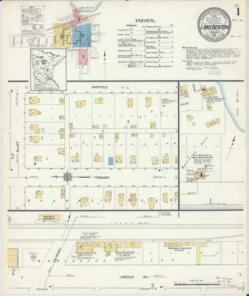 Lake Benton Minnesota 1913 - Fire Insurance Index - Old Map Reprint