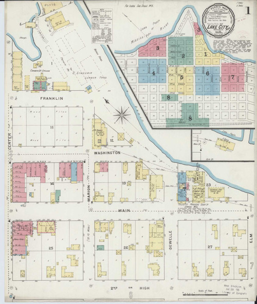 Lake City Minnesota 1894 - Fire Insurance Index - Old Map Reprint