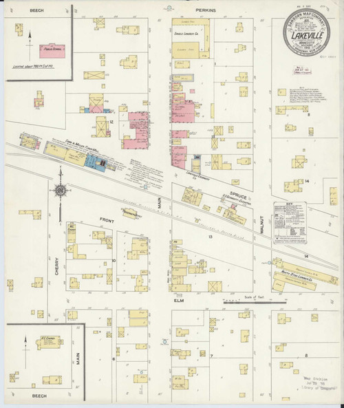 Lakeville Minnesota 1910 - Fire Insurance Index - Old Map Reprint
