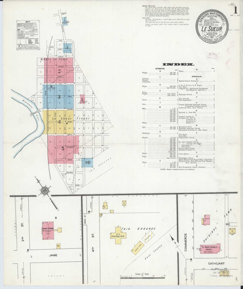 Le Sueur Minnesota 1911 - Fire Insurance Index - Old Map Reprint