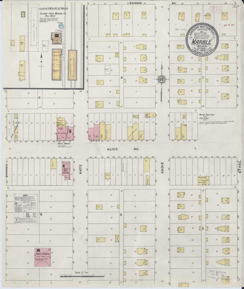 Marble Minnesota 1909 - Fire Insurance Index - Old Map Reprint