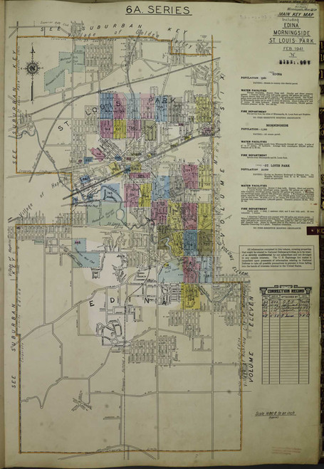 Minneapolis Minnesota 1951 V6A - Fire Insurance Index - Old Map Reprint