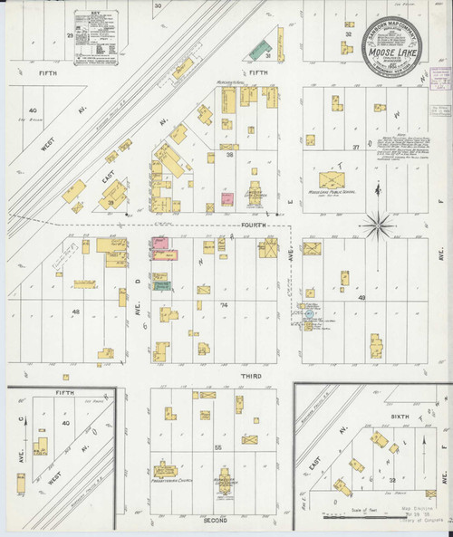 Moose Lake Minnesota 1904 - Fire Insurance Index - Old Map Reprint