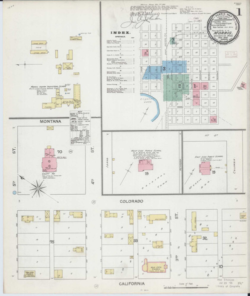 Morris Minnesota 1892 - Fire Insurance Index - Old Map Reprint