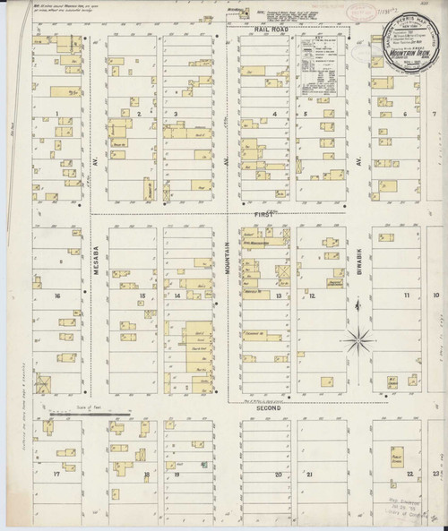 Mountain Iron Minnesota 1897 - Fire Insurance Index - Old Map Reprint