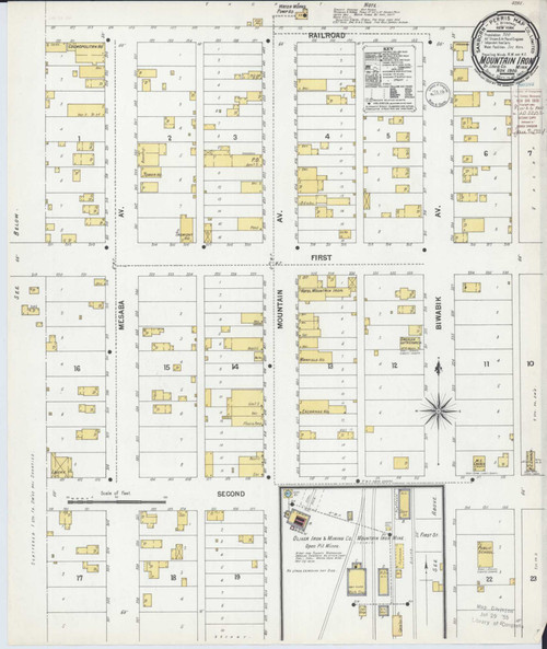 Mountain Iron Minnesota 1900 - Fire Insurance Index - Old Map Reprint