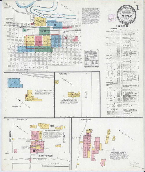 New Ulm Minnesota 1905 - Fire Insurance Index - Old Map Reprint